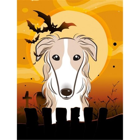 Carolines Treasures Halloween Borzoi Flag Canvas House Size BB1786CHF